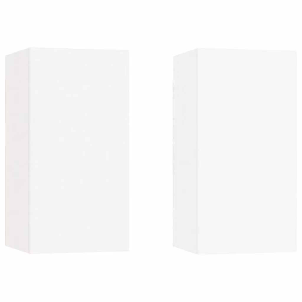 Mobili TV Bianchi 2 pz 30,5x30x60 cm in Legno Multistrato