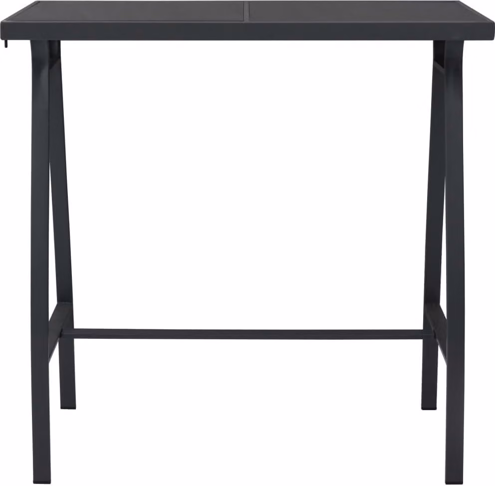 Tavolo da Bar da Giardino Nero 110x60x110 cm in Vetro Temperato