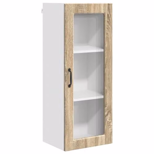 Helloshop26 Armadio da cucina a parete moderno con ripiani 40 x 31 x 100 cm, pratico ripostiglio in legno di ingegneria, rovere Sonoma 02_0054440
