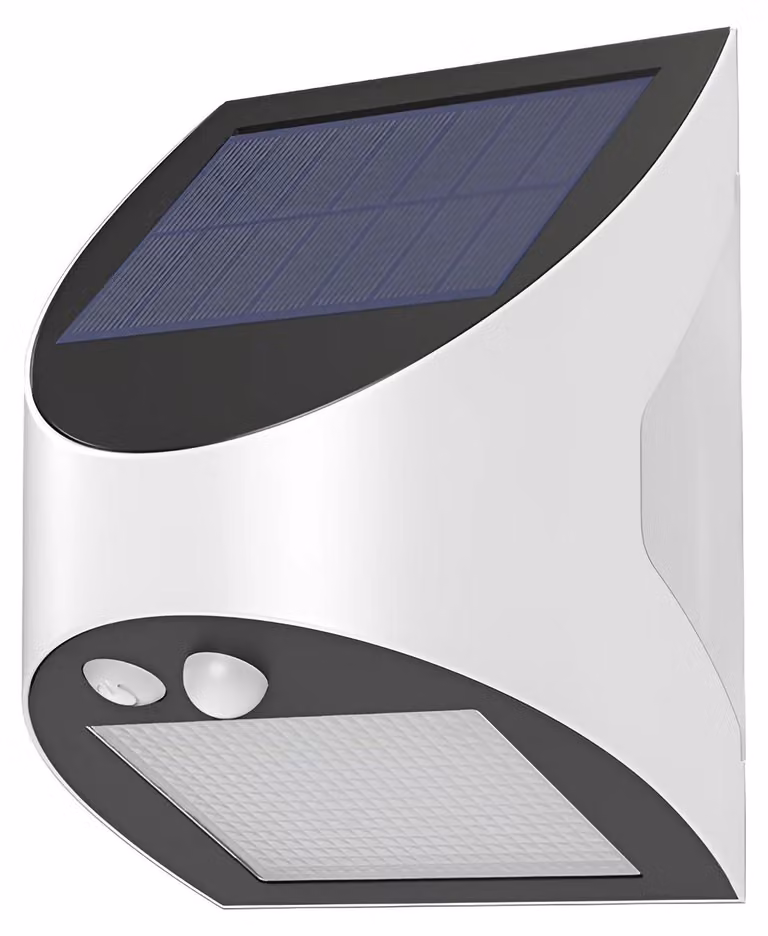 Braytron Solar: applique a LED da 3 W, 6500 K, per esterni, con sensore di movimento e sensore crepuscolare, IP54, alimentata a batteria