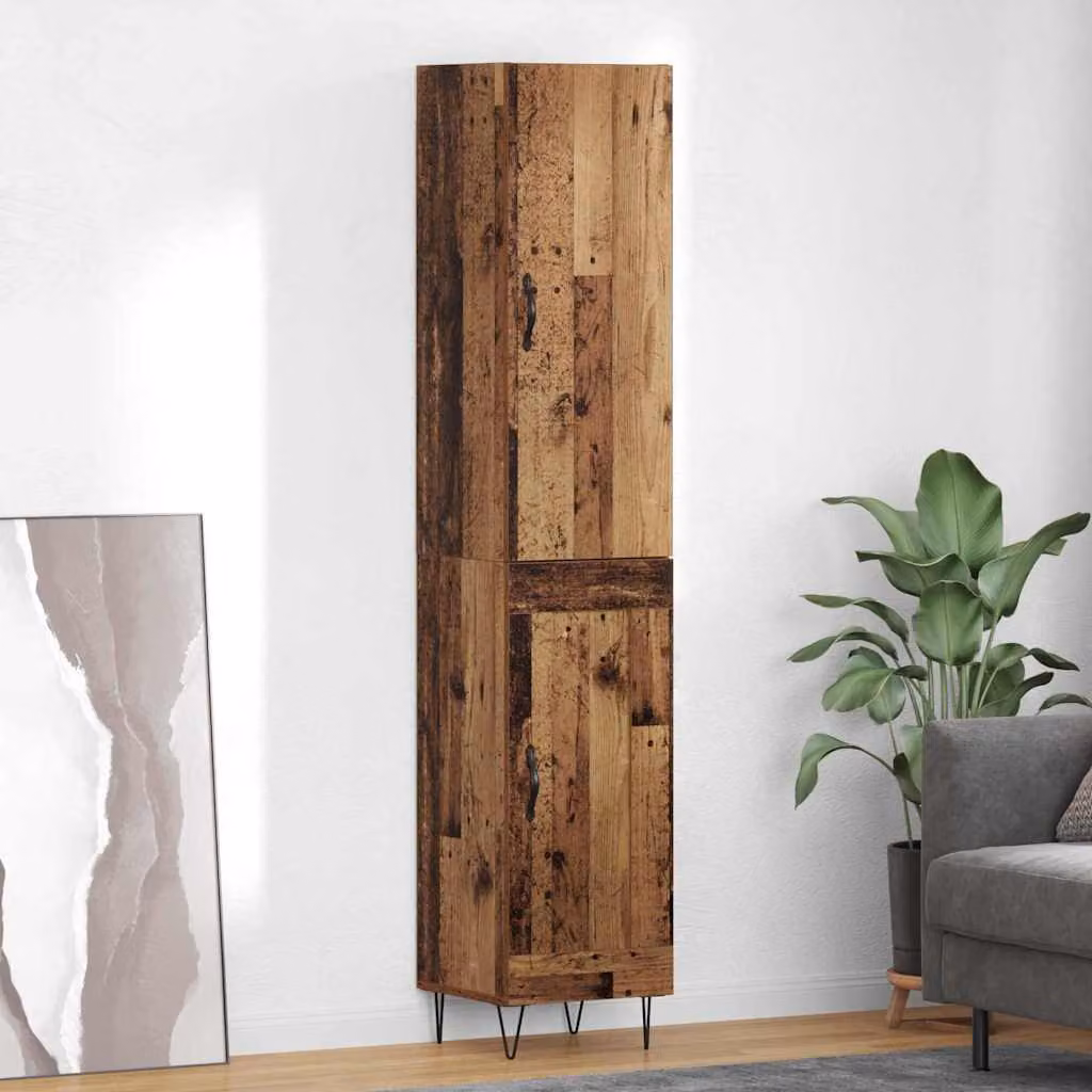 Credenza moderna vidaXL in legno e metallo marrone con ante a battente L/P/H: 34,5 x 34 x 90 cm