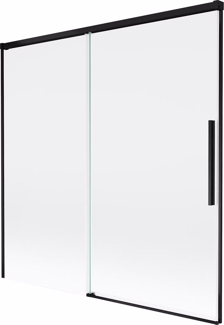 Mexen Rox paravento per vasca da bagno a 2 ante scorrevoli 160 x 150 cm, trasparente, nero - 8C9-160-001-70-00