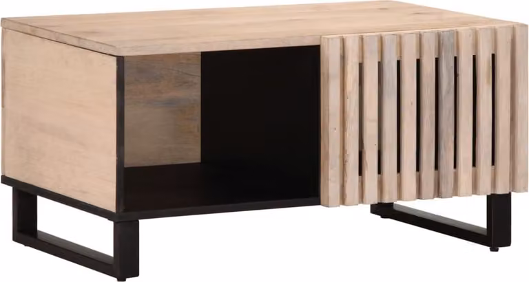 Maison Exclusive - Tavolino bianco, 80x51x40 cm, in legno massello di mango