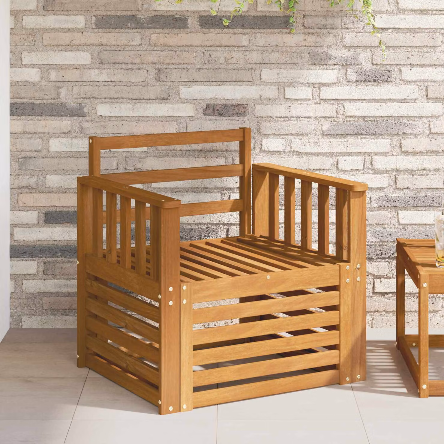 Set di divani da esterno da giardino e terrazzo vidaXL in legno di acacia massello marrone stile moderno