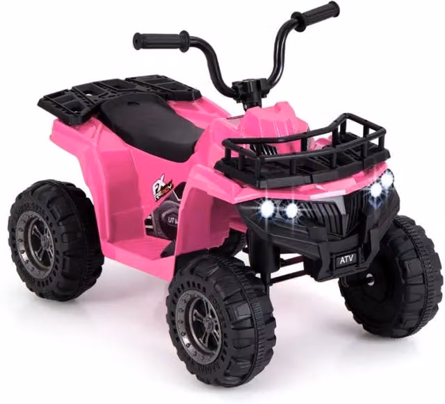 Quad elettrico per bambini rosa con lettore MP3 e fari LED L: 74,93 cm, P: 45,72 cm, H: 55,88 cm – 1