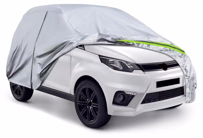 Copertura per auto, adatta a garage completo, colore argento, per Aixam City/Coupe/MINAUTO/Crossover dal 2007 al 2025, traspirante, impermeabile, con strisce riflettenti