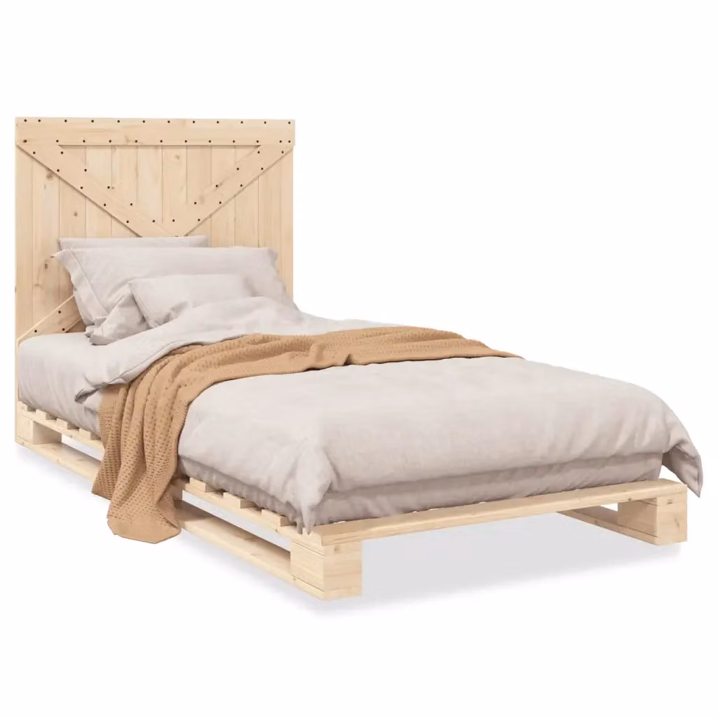 Giroletto con Testiera VIDAXL in Legno Massello di Pino Naturale L: 100 cm, P: 200 cm – 2