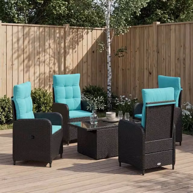 Set da pranzo per esterni 5 pz polyrattan 3422405