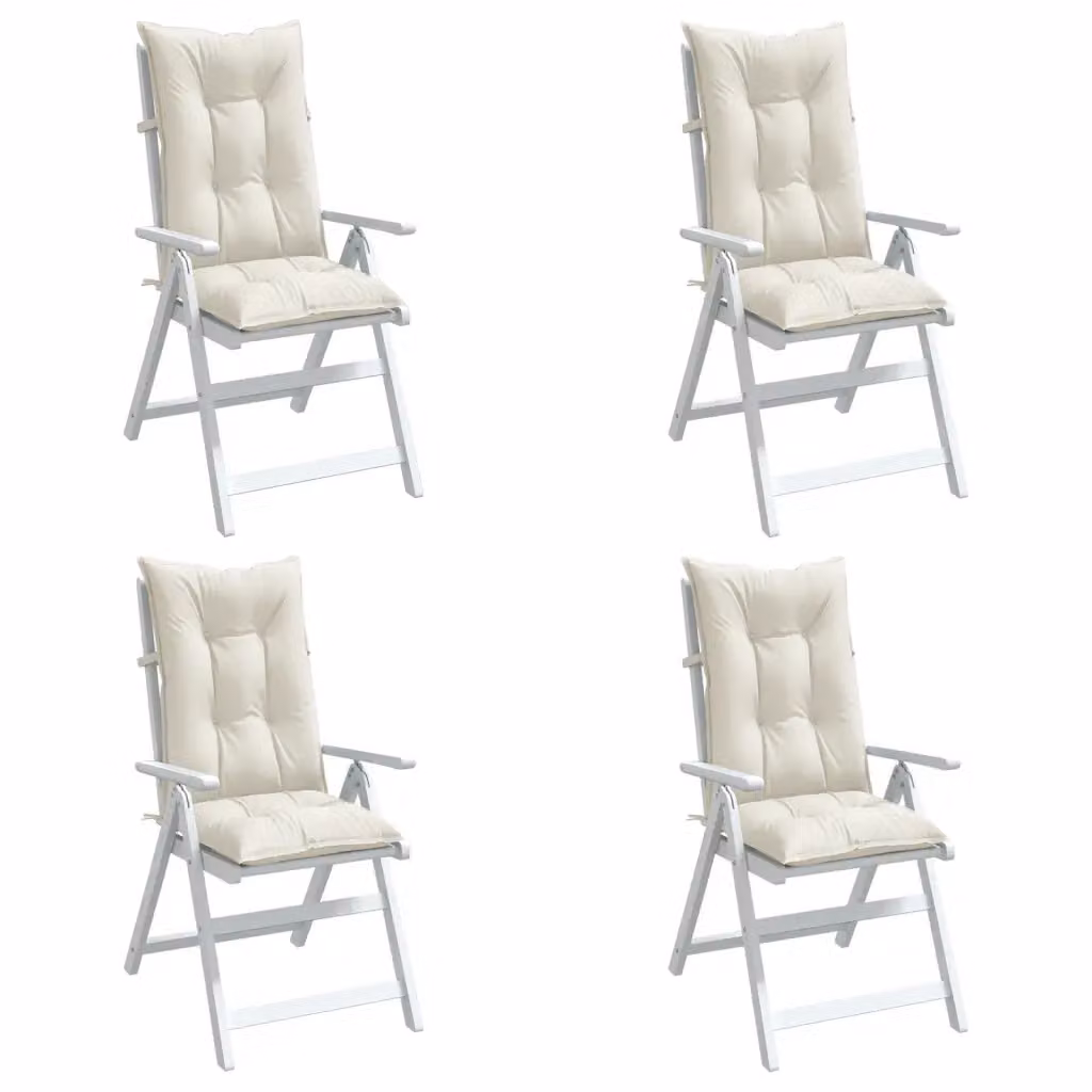 Set di 4 cuscini per schienale di sedia vidaXL in tessuto beige, L 120 cm x H 50 cm x P 7 cm