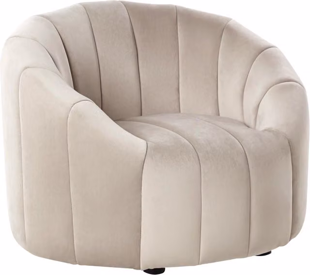 Poltrona in velluto beige morbido Design contemporaneo e retrò Seduta imbottita e schienale basso