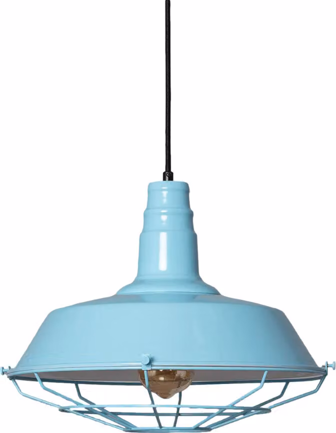 Lampada a sospensione retrò blu e bianca, 1xE27x20W, metallo, dimensioni: 167x36x36 cm, IP20, Abruzzo