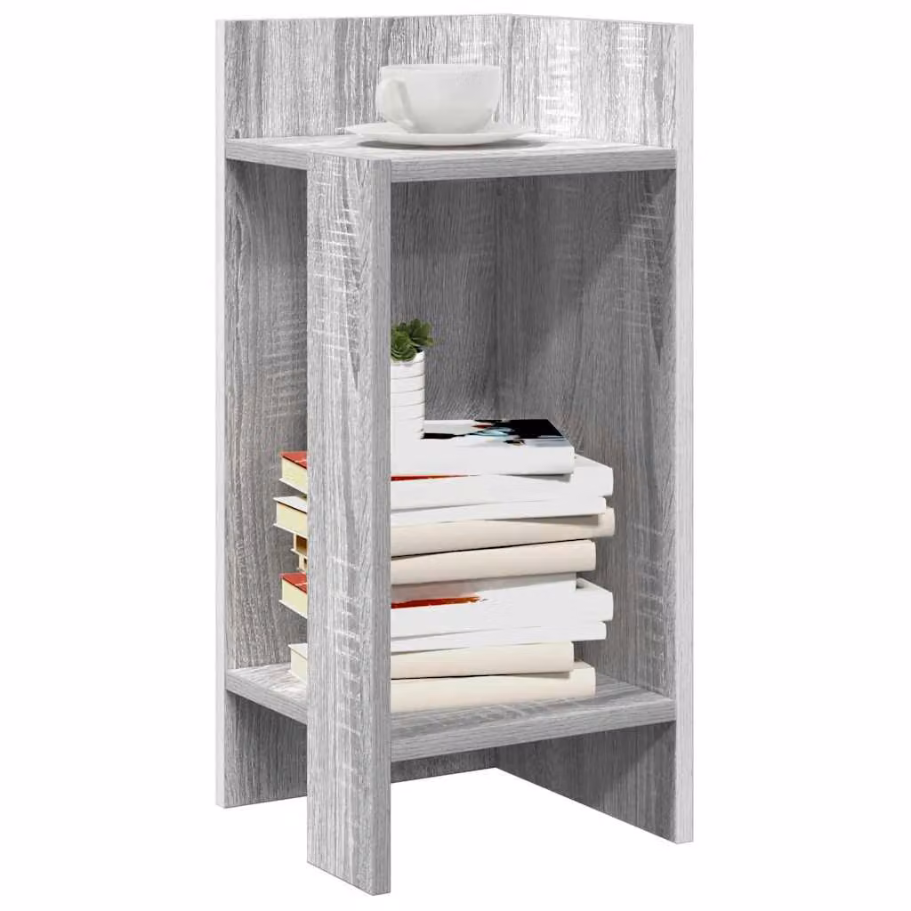 vidaXL Tavolino Laterale Moderno con Ripiano Grigio, L/P/H: 25,5 x 27 x 60 cm
