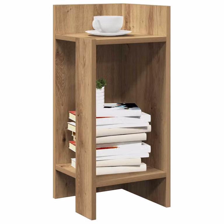 vidaXL Tavolino Laterale Moderno in Legno Rovere Marrone L/P/H: 25,5 x 27 x 60 cm