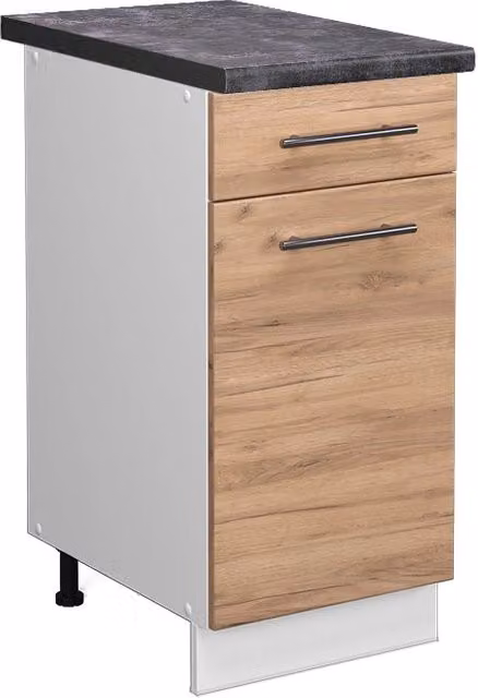 Mobiletto base per cucina Vicco Fame-Line Rovere dorato/Bianco con piano Antracite L: 40 cm, H: 82 cm, P: 60 cm