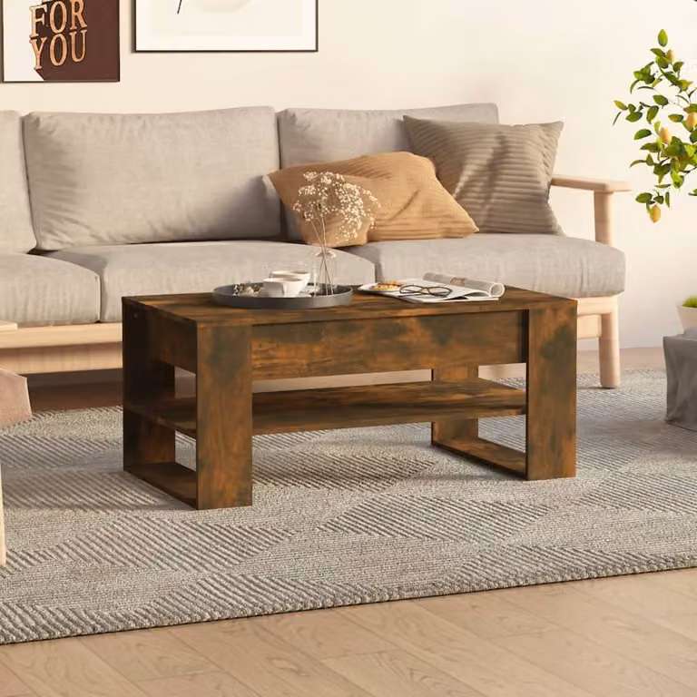 Maison Exclusive - Tavolino in rovere affumicato 102x55x45 cm Materiale ligneo
