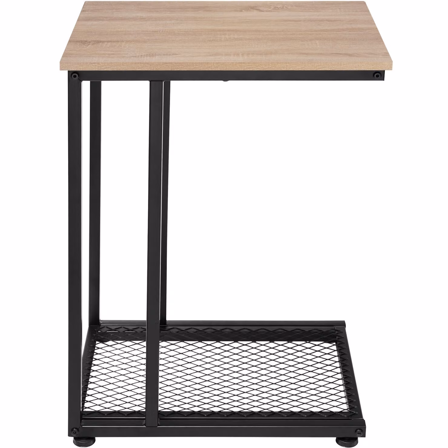 Tavolino rettangolare Tectake in stile industriale con finitura rovere e dettagli neri, L/P/H: 48 x 35 x 66 cm – 3