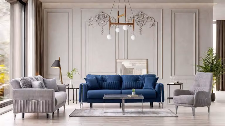 Komfortable Sofagarnitur 3+3+1 Elegantes Design für stilvollen Wohnkomfort