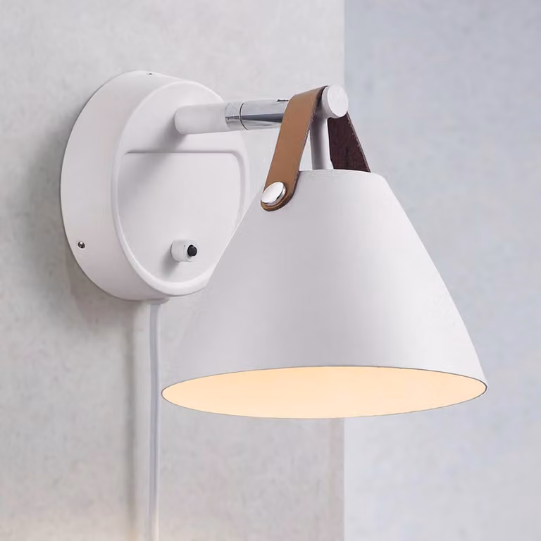 DFTP by Nordlux Applique da parete Strap, Bianco / Opale, Soggiorno / Sala da pranzo, Metallo, Moderno, Applique