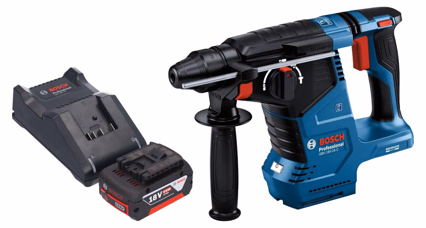 Bosch GBH 18V-24 C Martello rotativo professionale a batteria 18 V 2,4 J Brushless SDS plus + 1x batteria ricaricabile 5,0 Ah + caricabatterie