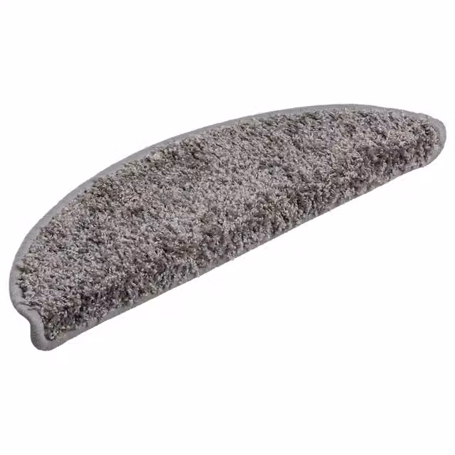 Set di 30 tappetini per scale semicircolari DESIGN IN in polipropilene grigi, antiscivolo e fonoassorbenti, L: 56 cm, P: 17 cm, H: 3 cm