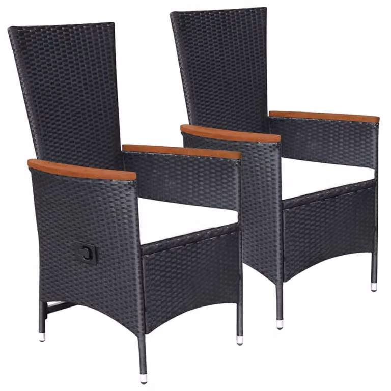 vidaXL Set da pranzo da giardino 5 pezzi nero