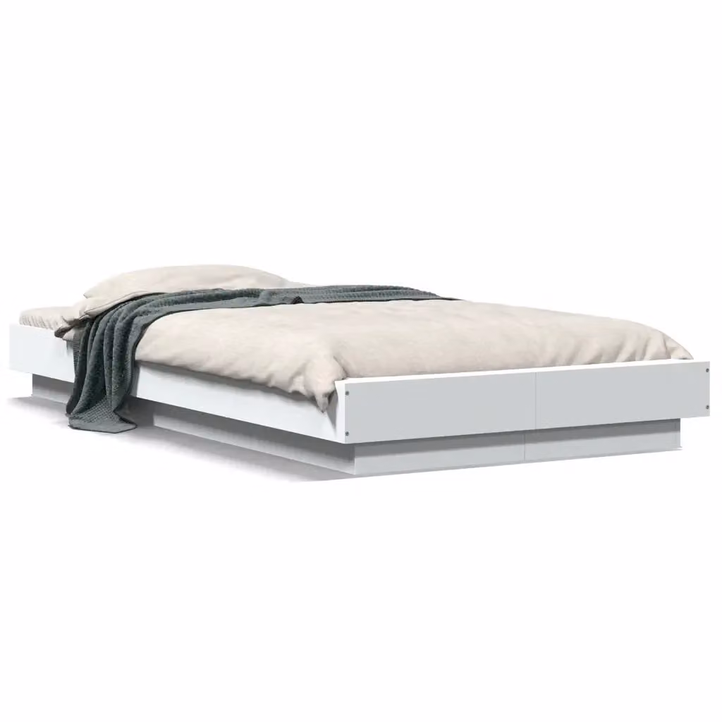 Giroletto vidaXL in legno bianco con luci LED e porta USB, L 90 cm x P 200 cm – 2