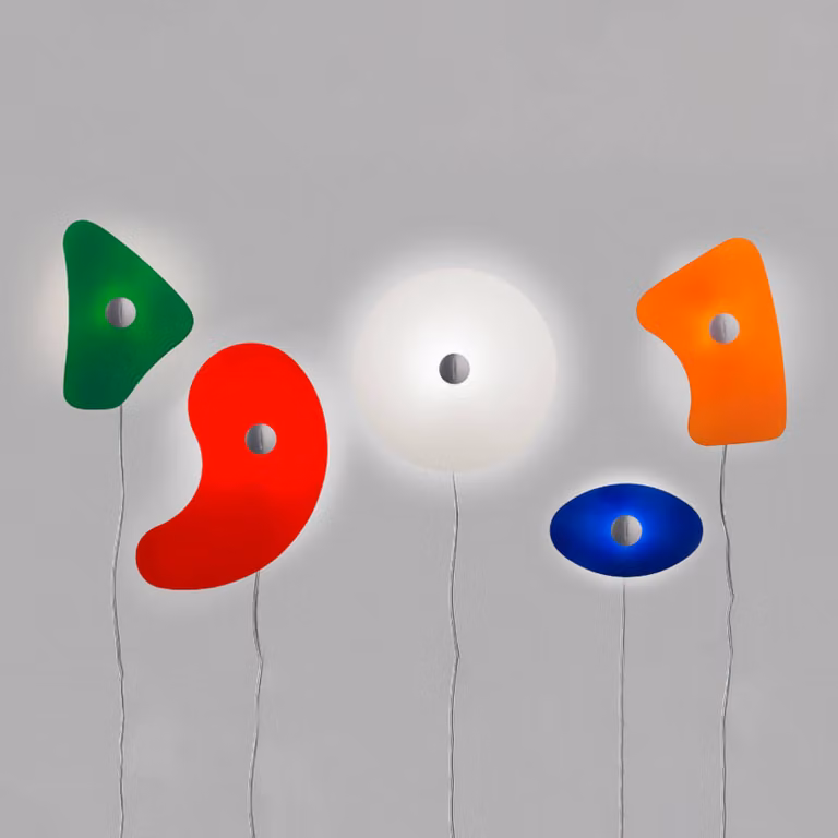 Foscarini Applique da parete di design Bit 5, Giallo / Arancione, Soggiorno / Sala da pranzo, Vetro, Design, Applique
