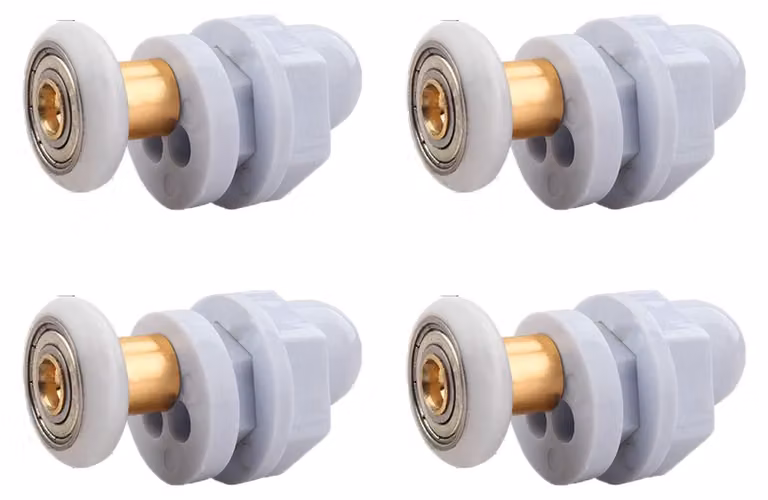 Set di 4 rulli ultra-silenziosi per porte doccia in vetro