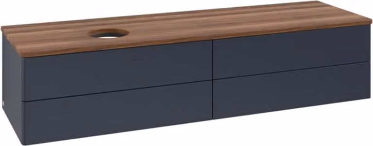 V&B Mobiletto senza struttura frontale - illuminazione Antao 160x50cm, WBP-colore w. wal, md bl. m Lac