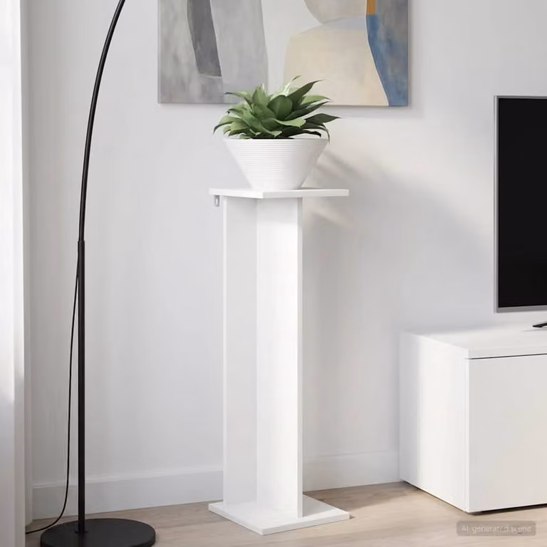 vidaXL Supporto per piante moderno in legno MDF Bianco L/P/H: 25 x 25,5 x 80,5 cm