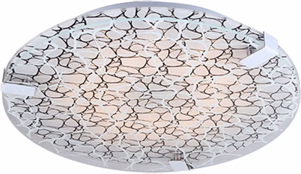 Plafoniera LED rotonda FIERA cromata nera 18W, luce bianca neutra 1530 lm, vetro, dimensioni: 6x40x40 cm, IP20, Candellux