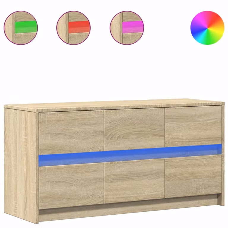 Mobile Porta TV con LED Rovere Sonoma 100x34x50cm in Truciolato