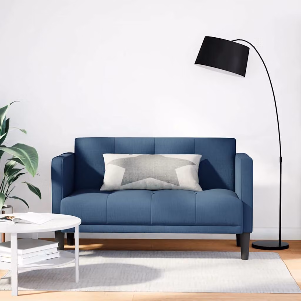 Divanetto vidaXL Blu in Tessuto L: 111 cm, P: 67 cm, H: 74,5 cm
