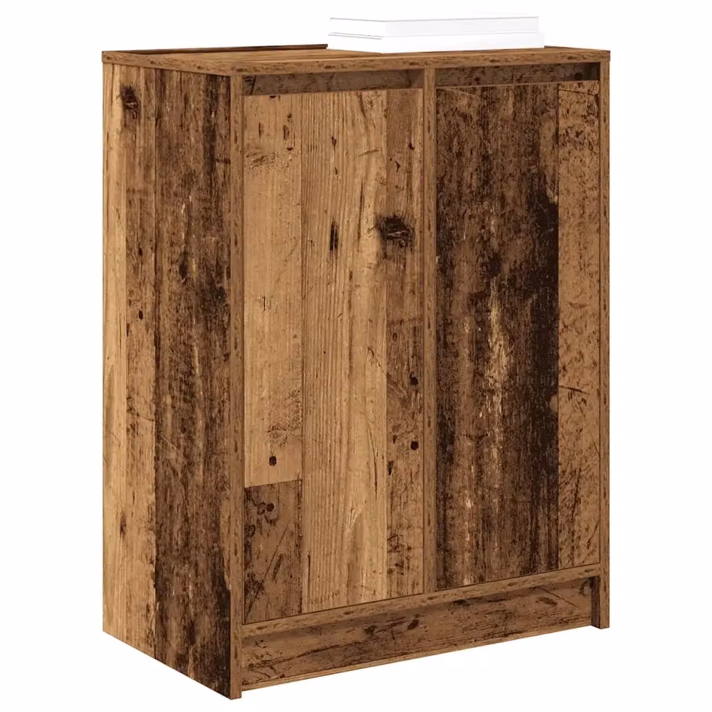 Scarpiera rustica HELLOSHOP26 con 2 ante in legno composito marrone L: 57 cm, P: 34 cm, H: 76 cm – 2