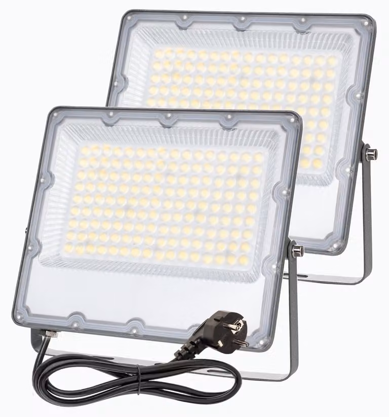 Confezione da 2 fari LED da 100W, 6500K, grado di protezione IP66, per uso esterno