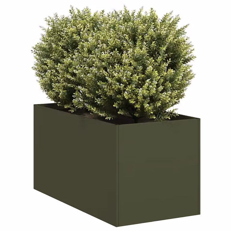 Fioriera verde oliva vidaXL in acciaio laminato a freddo L/P/H: 80 x 40 x 40 cm