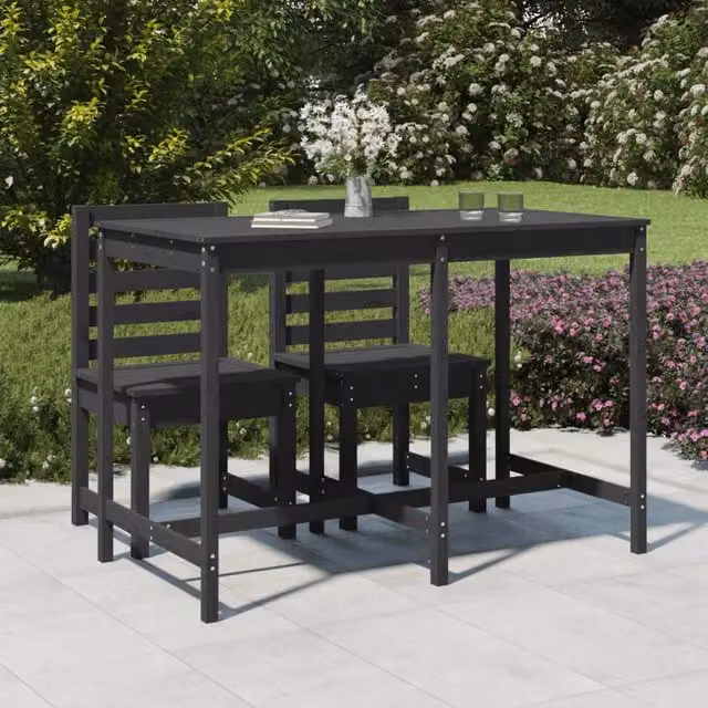 Tavolo da giardino rettangolare vidaXL in legno di pino grigio L: 159,5 cm, P: 82,5 cm, H: 110 cm