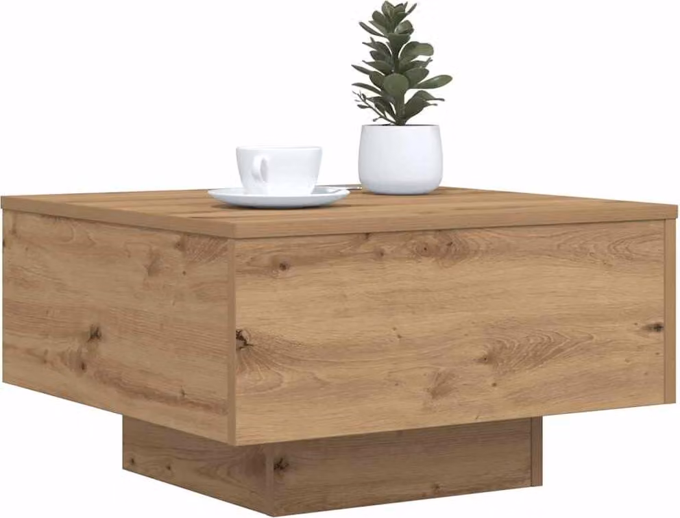 Tavolino da salotto Rovere artigianale 55 x 55 x 31 cm