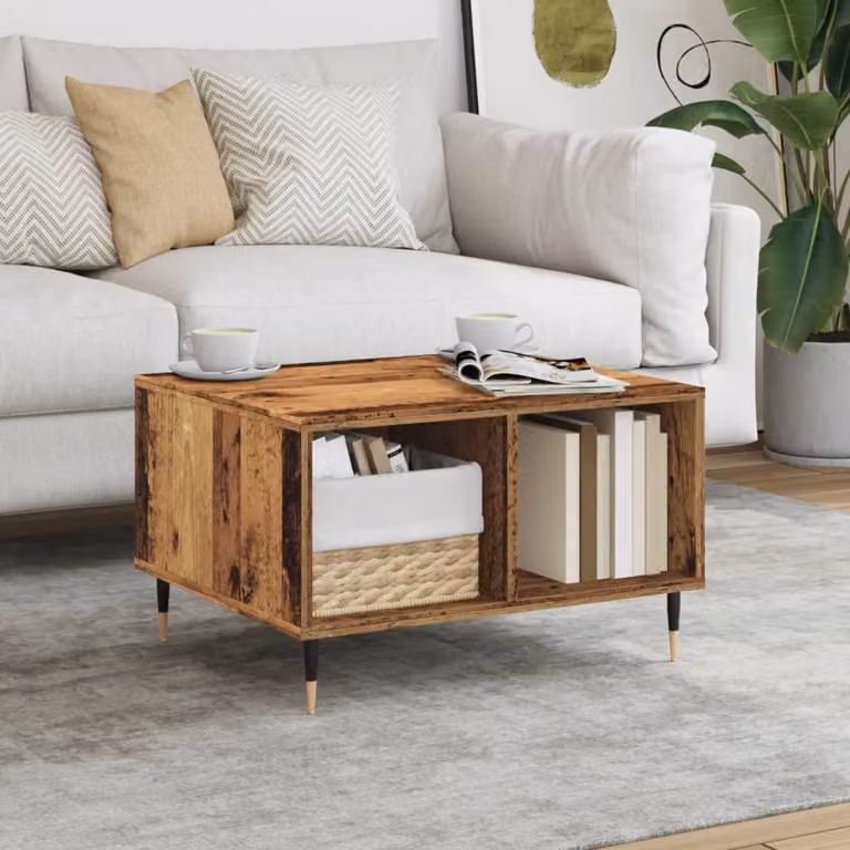 Tavolino da salotto vidaXL in legno marrone con design moderno L: 60 cm, P: 50 cm, H: 36,5 cm