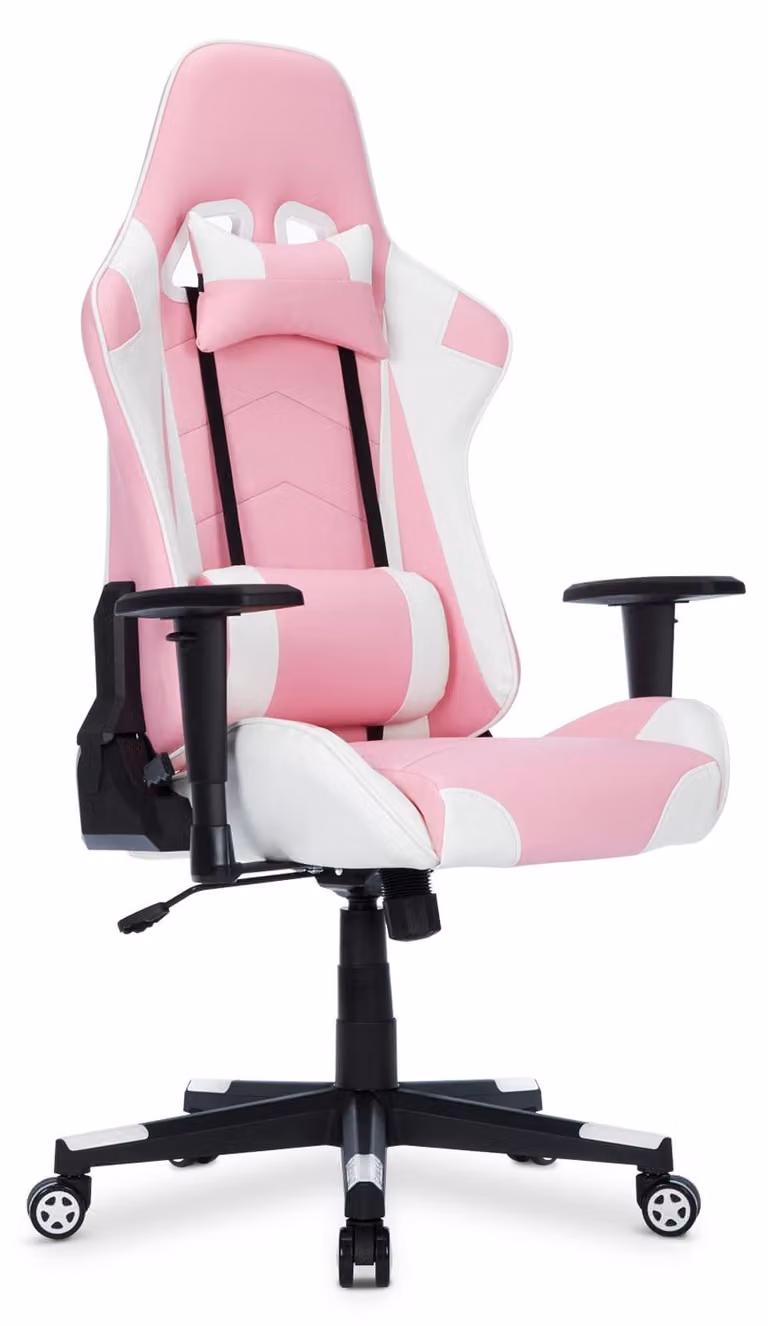 Sedia da gaming, ergonomica, regolabile, 50x55x131 cm, rosa