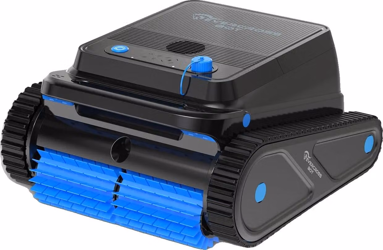 Pulitore robotico per piscine, potenza 110W, durata della batteria 120 minuti, copertura 200 m², tempo di ricarica 4-5 ore, dimensioni 43 x 40 x 21,5 cm