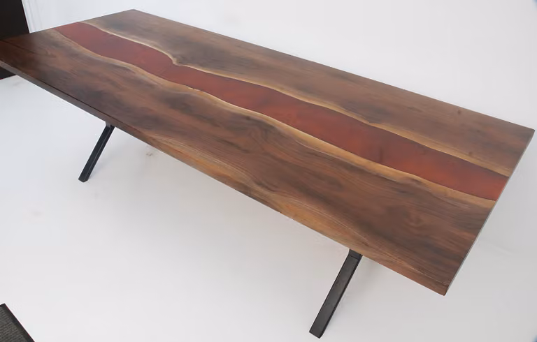 Epoxidharz Esstisch River Table Massiv Tische 240x100 Flusstisch Echtes Holz