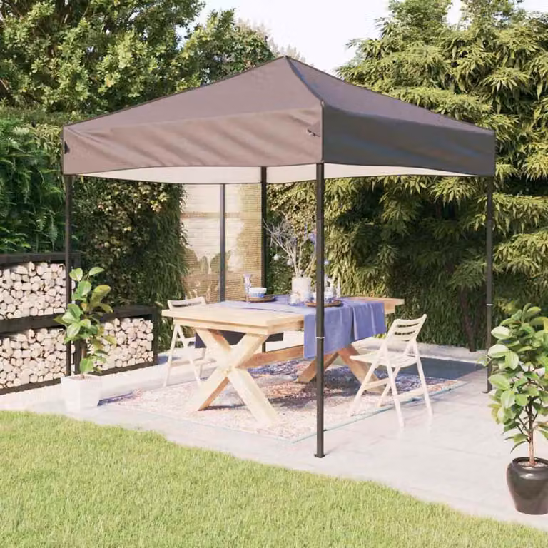 vidaXL Tenda per Feste Pieghevole Beige e Grigia in Acciaio e Poliestere