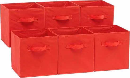 Set di cubi portaoggetti pieghevoli in tessuto - 6 pezzi - 30x30x30 cm