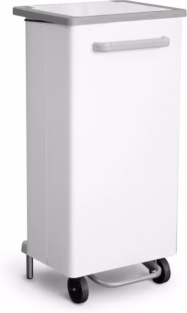 Pattumiera Per Raccolta Differenziata 47x37xh96 cm In Acciaio Verniciato a Pedale Bianco