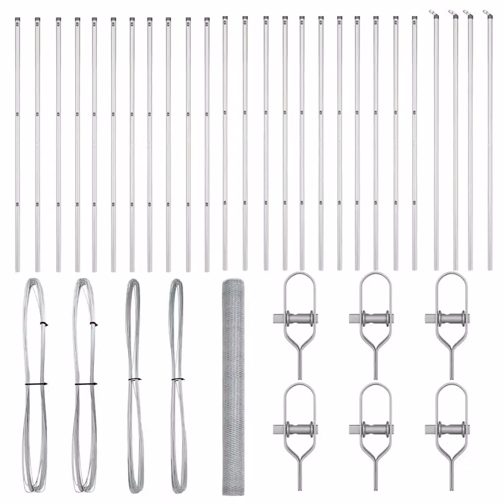 vidaXL Palo della recinzione in acciaio zincato Argento, fissaggio a terra, 50 x 1,6 m – 2