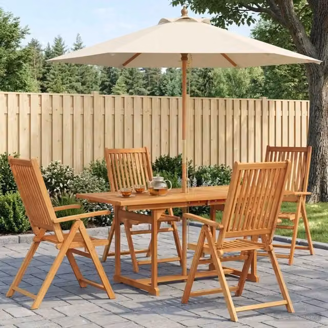 Set da pranzo da esterno con ombrellone 6 pz 4-Posti 3438533