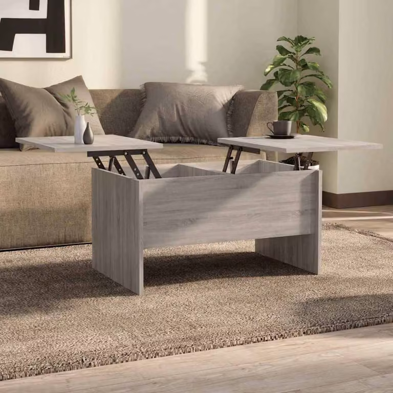 vidaXL Tavolino da salotto moderno in legno grigio L: 80 cm, P: 50 cm, H: 42,5 cm
