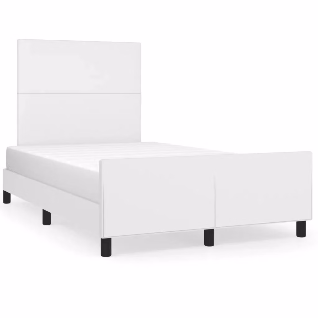 Letto con Testiera vidaXL in Similpelle Bianco L/P/H: 200 x 120 x 126 cm – 2