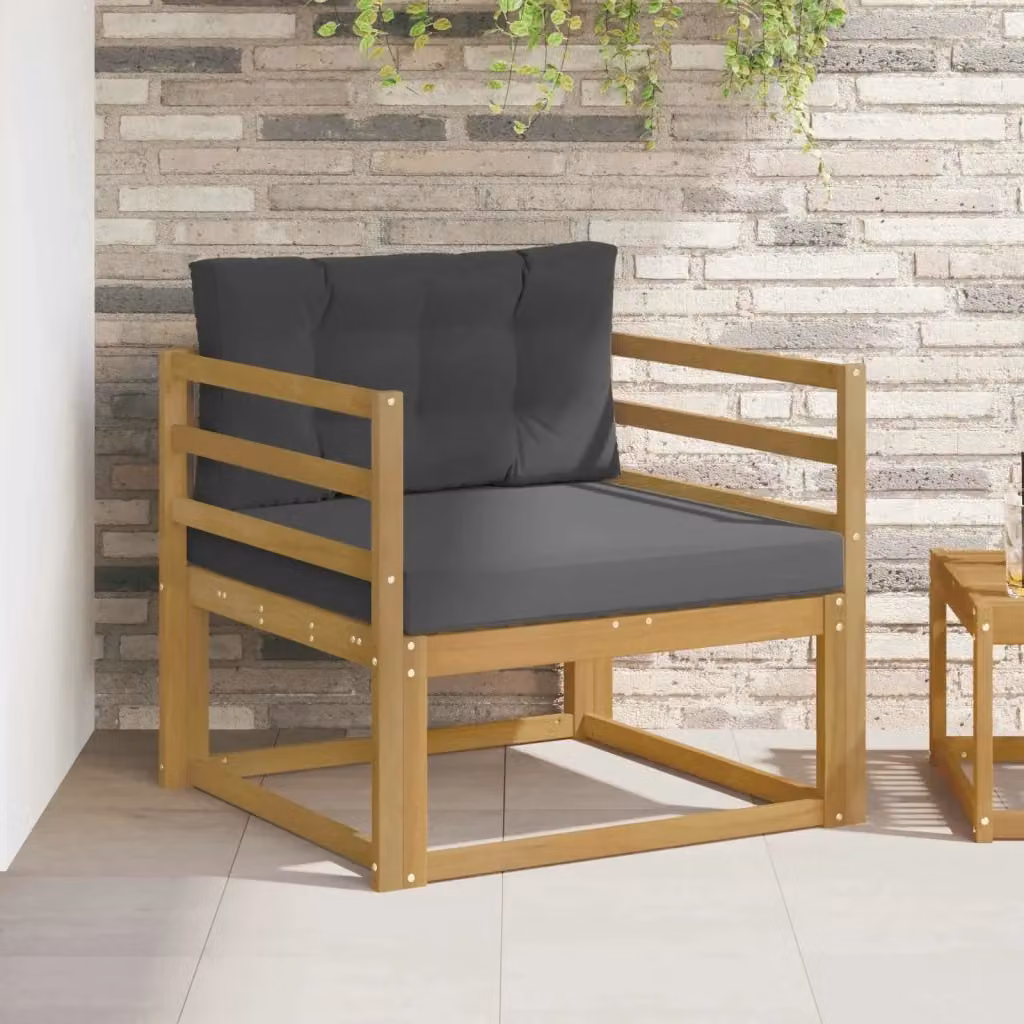 Divano centrale da esterno DESIGN IN in legno di acacia e poliestere bianco con cuscini inclusi – 2